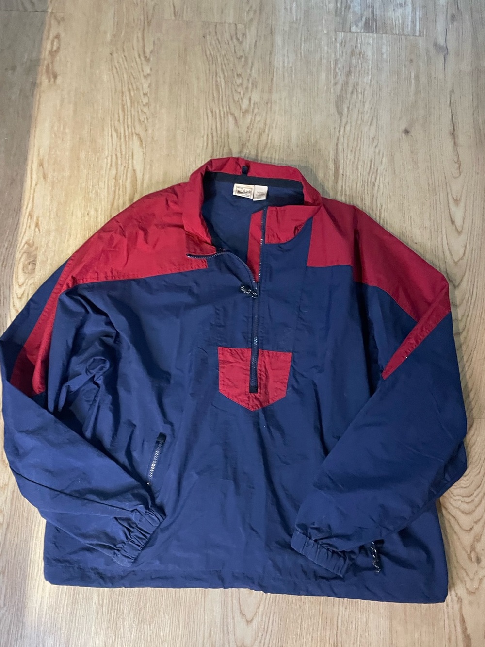 Woolrich Navy and Red Windbreaker Pullover
